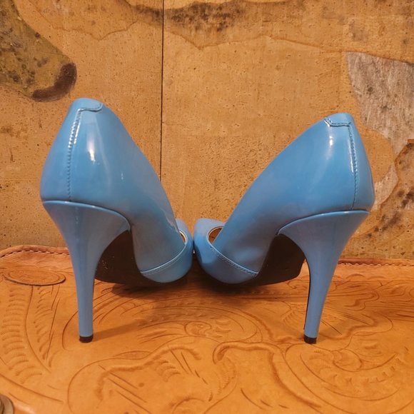 Beautiful Guess Electric Blue Patent Leather Stilettos Pointed Toe Size: 7M - Picture 5 of 9